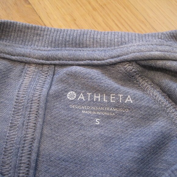 Athleta Farallon Swing Sweatshirt Size S Heathered Light Blue Cotton Crewneck - Picture 6 of 8